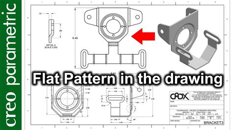 sheet metal drawing in creo|flat pattern sheet metal drawing.